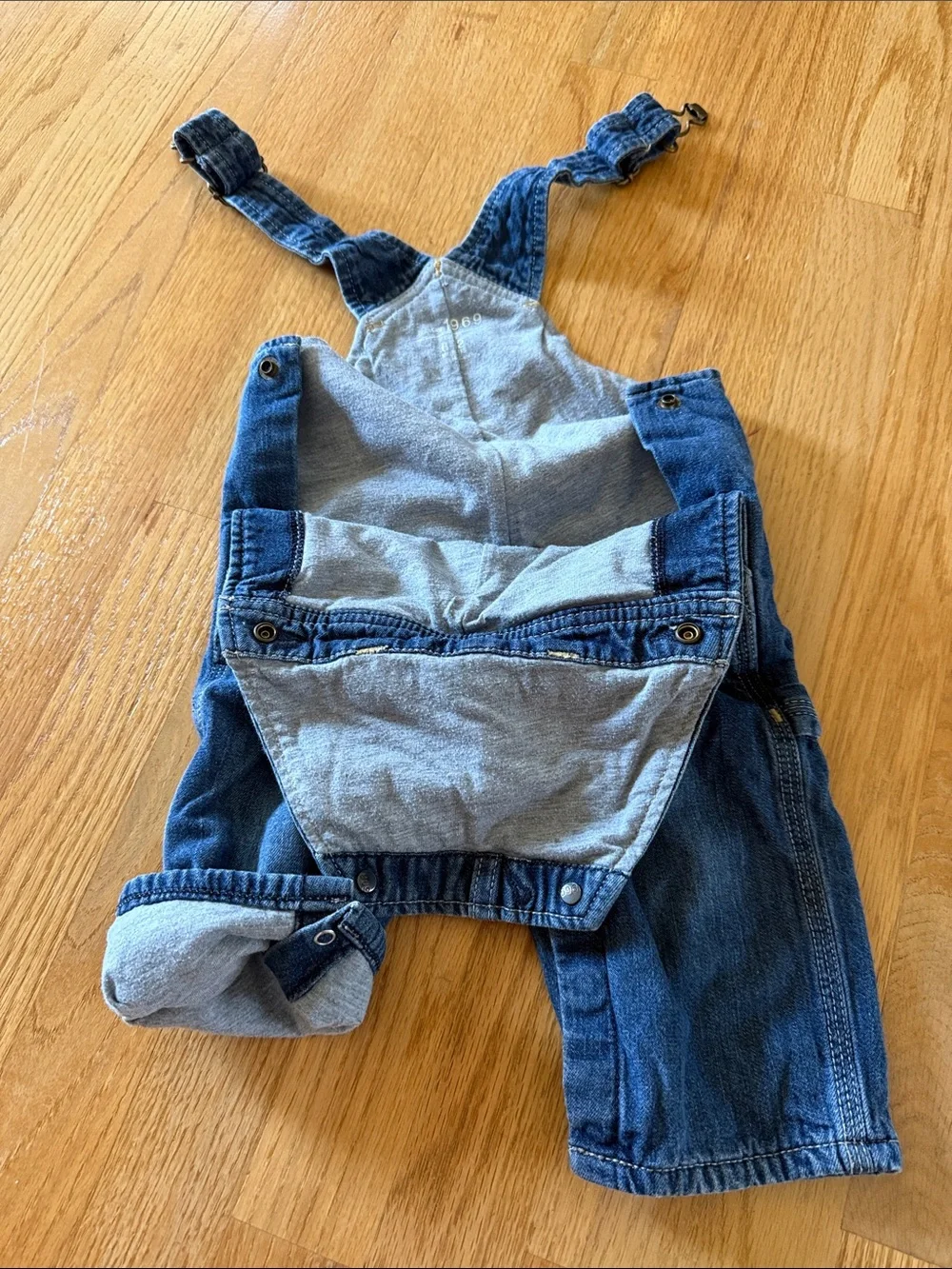 Baby Gap Boys Denim Lined Overalls Size 6-12 Months